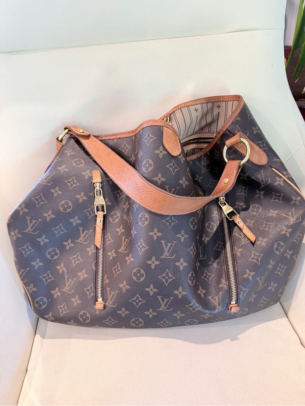 Louis Vuitton Monogram Canvas Shoulder Bag with Vachetta Trim